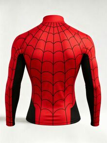 Gym Rark Men's Spider Print Contrast Color Long Sleeve Sports T-Shirt - Multicolor - View 2