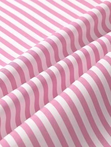 Manfinity Homme Men's Woven Minimalist Blue & White Striped Shirt - Pink - View 4