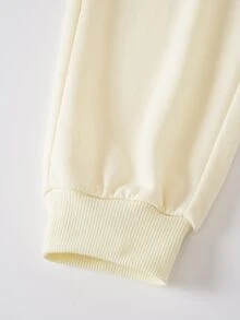 THE POWERPUFF GIRLS X SHEIN Young Girl Crew Neck Long Sleeve Sweatshirt And Sweatpants Casual Set - Apricot - View 9