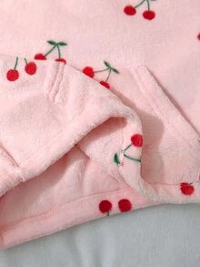 SHEIN Gadis Remaja Perempuan Jaket Rajut Pita Mewah Kerah Tegak Setengah Resleting Patchwork Longgar Kasual - Baby Pink - View 6