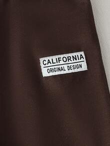 Baby Girl Casual Preppy 2 Pieces Set, Autumn Minimalist Brown Long Sleeve Polo Collar Top & Wide Leg - Brown - View 11
