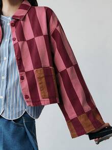 Nöista Denim Jacket With Button Front Closure And Collar In Print - Multicolor - View 8