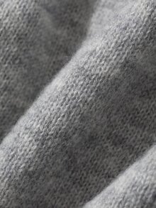 Dazy-Less Women's Grey Round Neck Button Cable Knit Long Sleeve Slim Fit Ribbed Cardigan, Autumn/Winter - Grey - View 6