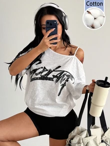 Coolane Dam T-shirt i streetwear för hösten, Y2K, med skelettgrafik, lös passform, svart, för utgång - Vitt - Visa 1