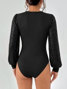SHEIN BASICS 女士連體衣 - 黑色 - 查看 8