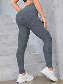SHEIN Velisys Women's High Waist Daily Fitness Workout Leggings - Black - View 6