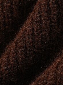 DAZY Women's Mesh Lace Patchwork Long Sleeve Elegant Banquet Net-Like Autumn/Winter Solid Color Sweater - Coffee Brown - View 9