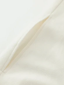 LUMIGAL Women's Cream Wool Blend Cape OverCoat , Leather Buckle Detail, Oversized Cloak Sleeve, Warm Fall Winter Outfit, Chic Office & Daily Wear - Apricot - View 4