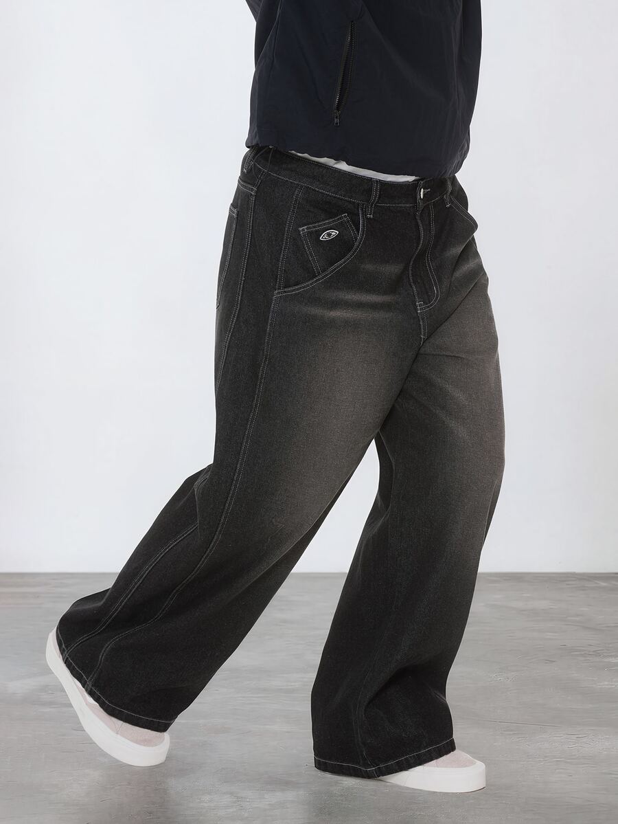 FORM&CHAOS Men's Vintage Split Wash Denim Jeans - Black - View 1