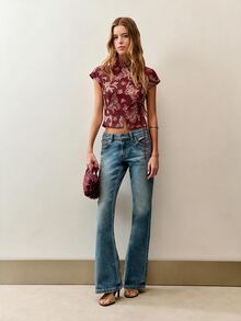 Nöista Women's New Chinese Style Short Top With Slanted Collar And Stand-Up Collar - Burgundy - View 6