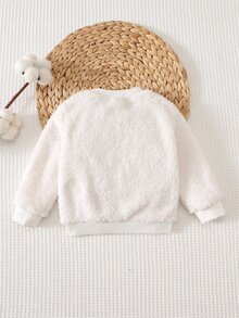 Cozy Pixies 女嬰草莓刺繡圓領長袖毛絨衛衣 - 彩色 - 查看 4