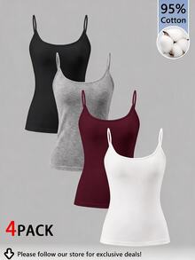 Tseoso 4件組女款背心與細肩帶上衣 - 彩色 - 查看 10