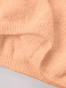Selianne French Style Asymmetrical Shoulder Loose Fit Versatile Women's Sweater - Orange - View 3
