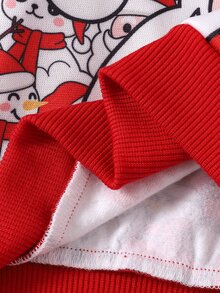 SHEIN Boys' Red Santa Claus Christmas Sweatshirt, Suitable For Streetwear, Street Style, Parent-Child Matching - Red - View 8