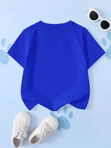 SHEIN | PAW Patrol 小男孩卡通圖案印花圓領短袖T恤 - 白色 - 查看 2
