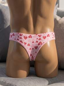 DrisQ DrisQ 1pc Men's Heart Print T-Back Thong - Pink - View 2