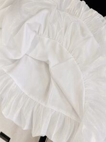 INAWLY Women's Solid Color Elastic Waist Casual Tulip Skirt - White - View 5