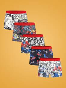 Notgurli Transformers X SHEIN Men's Colorblock Cartoon Print Casual Daily Boxer Briefs - Multicolor - View 1