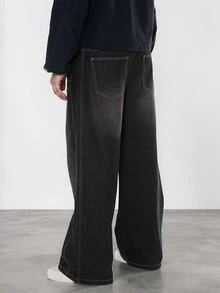 FORM&CHAOS Men's Vintage Split Wash Denim Jeans - Black - View 7