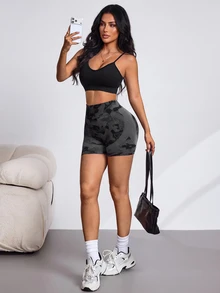 Slayform Women's Colorblock Casual Versatile Daily Travel Sports Shorts - Black - View 6