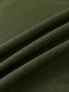 Attitoon 休閒極簡軍綠色連帽衛衣長袖寬鬆版型女款，適合秋冬穿著 - 軍綠色 - 查看 7