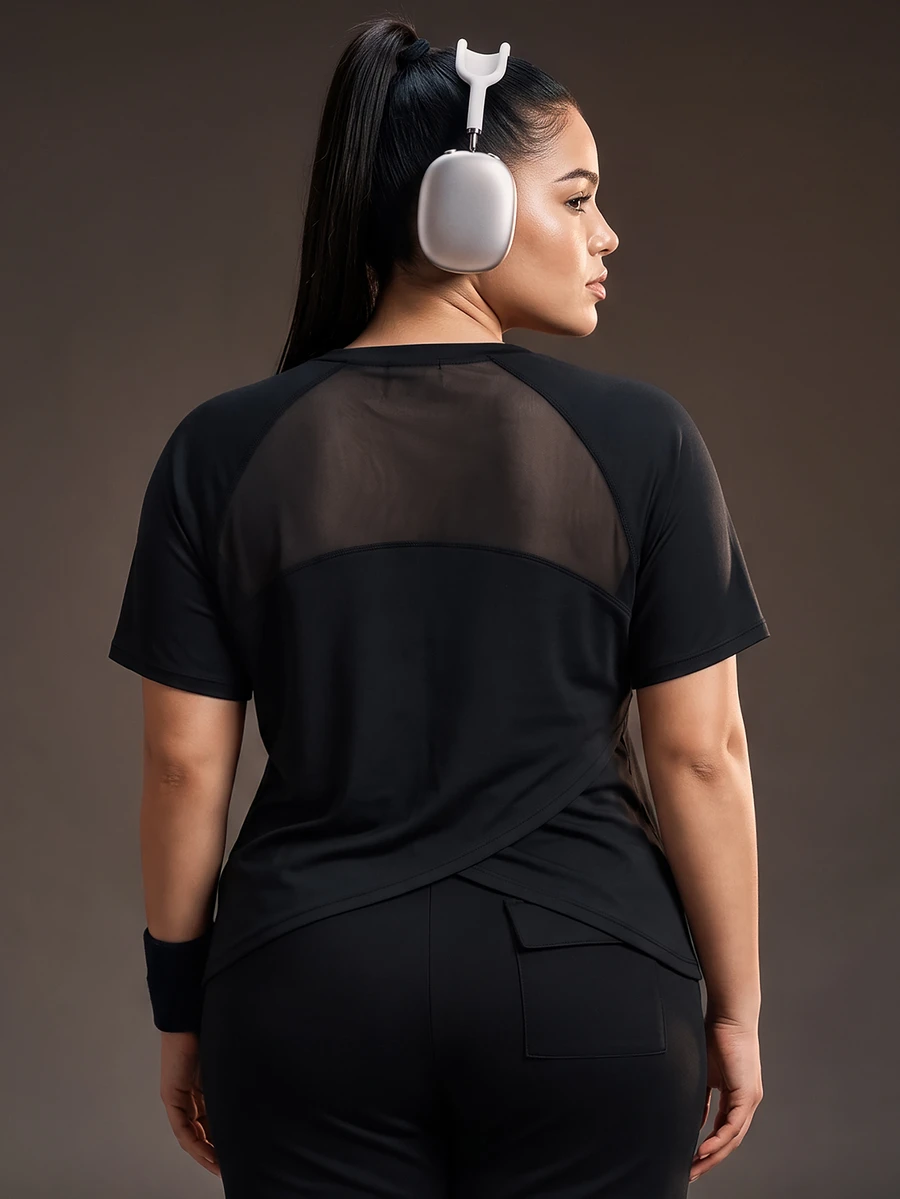 Powerista Women's Plus Size Sports T-Shirt And Tank Top - Black - View 1