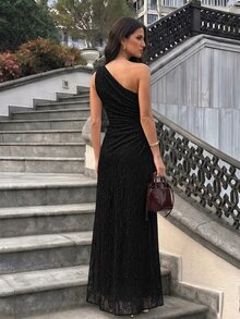 Firerie 女款優雅正式辦公通勤休閒度假派對收腰A字無袖長洋裝 - 黑色 - 查看 2