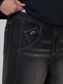 FORM&CHAOS Men's Vintage Split Wash Denim Jeans - Black - View 6