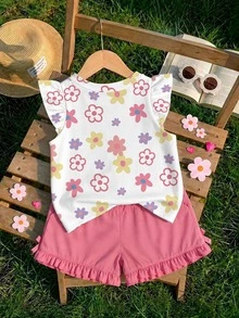 Young Girl Casual Fashion Cute Flutter Sleeve Round Neck Top Suitable For Spring And Summer - Multicolor - View 2