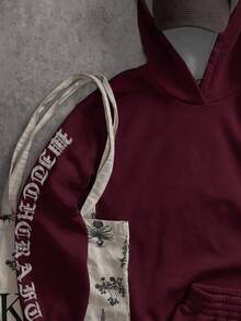 Attitoon Casual Pattern All-Over Print Burgundy Women's Sweatshirt Suitable For Autumn/Winter - Multicolor - View 3