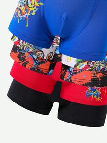 SHEIN 5pcs Boys All Season Cotton Comfortable Cute Colorful Multi-Pattern Game Console & Game Controller Print Boxer Briefs - Multicolor - View 4