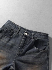 ROMWE MEN Street Life Men's Casual Button-Fly Denim Jeans For Daily Wear - Blue - View 3