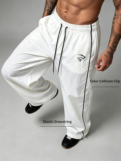 Acti Log Men's Drawstring Elastic Waist Double Pocket Printed Casual Fashion Versatile Sports Long Pants