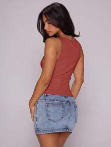 MUSERA Graphic Tank 'Pretty & Problematic' Spring Summer Festival Ibiza Holiday Y2K Vintage - Red - View 4