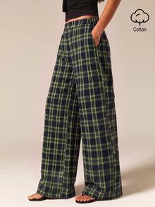 COSMINA Women's Plaid Casual Daily Wear Long Pants - Multicolor - View 1