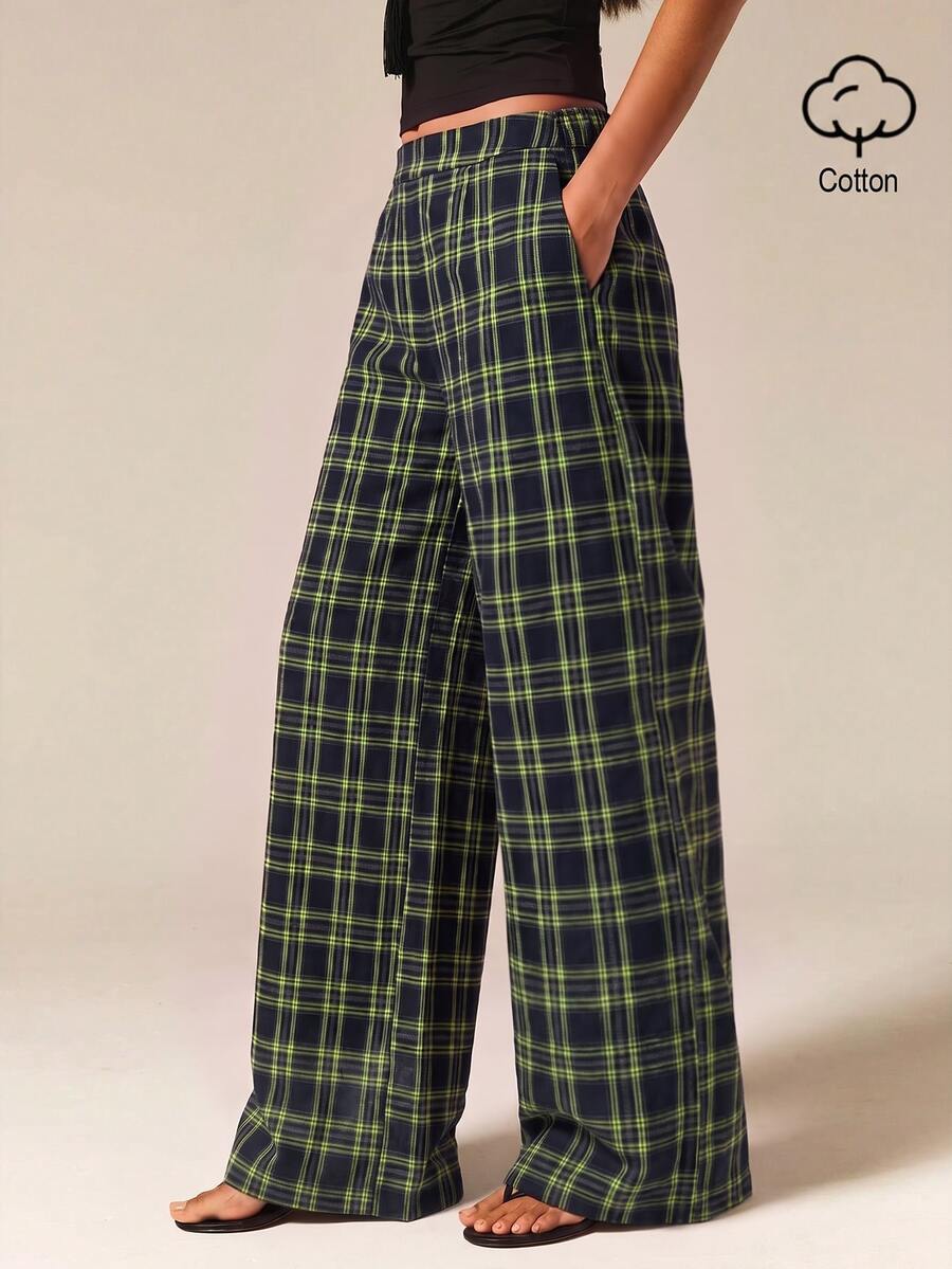 COSMINA Women's Plaid Casual Daily Wear Long Pants - Multicolor - View 1