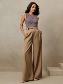 Anewsta 女款秋冬優雅休閒銀色粗針鏤空串珠無袖背心，性感派對夜店演唱會外出海灘生日穿搭 - 紫色 - 查看 5