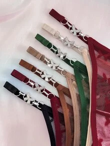 SHEIN 7pcs Romantic Lace Butterfly Series Thong Panties Set - Multicolor - View 4