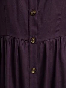 Linhara CURVE Plus Size Woven Elegant Summer Long Dress - Purple - View 6