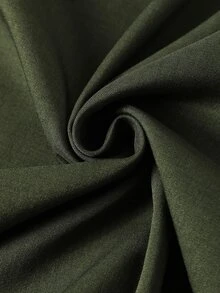 Rometta Plus Size Women's Colorblock Pleated Casual Party Dress - Army Green - View 6
