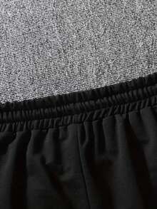 Gym Rark Men's Letter Print Elastic Leg Drawstring Waist Casual Sports Long Pants - Black - View 3