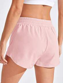 SHEIN Dewbera Pink Double Layer Sports Casual Shorts - Pink - View 2