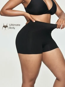 SHAPORA Women's Best-Selling Fashionable Comfortable Minimalist Solid Color High-Value High-Quality Seamless Plus Size Panties 2pcs/Pack - Black - View 7
