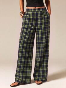 COSMINA Women's Plaid Casual Daily Wear Long Pants - Multicolor - View 3
