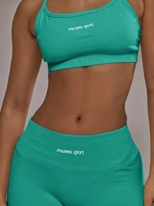 Musera Sport 交叉背運動內衣與抓皺翹臀緊身褲套裝 Padel 冬季運動服 健身房運動健身套裝 夏季 - 水鴨藍 - 查看 6