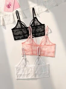 PetitDoll Romantic Sweet Lace Front Closure Lingerie Set 3pcs - Multicolor - View 2