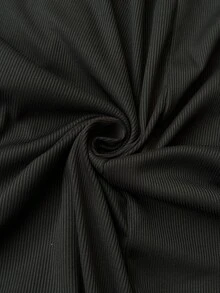 Weeklong French Vintage Elegant Fashion Casual Commute V-Neck Lace Trim Colorblock Patchwork Dress - Black - View 3