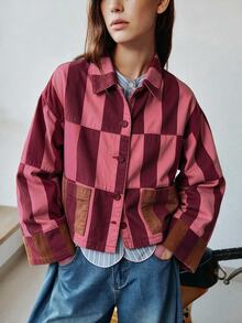 Nöista Denim Jacket With Button Front Closure And Collar In Print - Multicolor - View 6