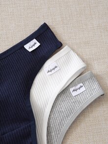 Esseday 4pcs Multi-Color High Elasticity Casual Comfortable Minimalist Classic Plus Size Underwear - Multicolor - View 8