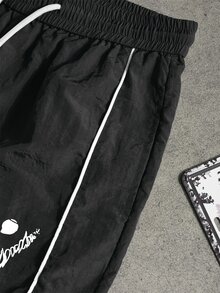 Sport MetroGents Celana Panjang Olahraga Pria dengan Tali Serut dan Motif Cetak - Hitam - View 5